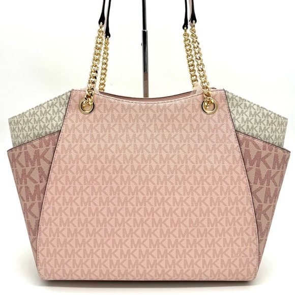 Michael Kors Large Jet Set Travel Chain Shoulder Bag Powder Blush Multi - Picture 5 of 10